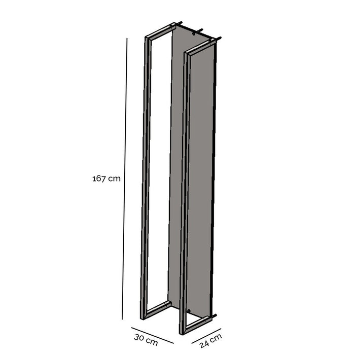 Opbergkast Houtopslag CUBIC Staal Zwart 30x24x167cm Spinder-Opbergkasten-Spinder