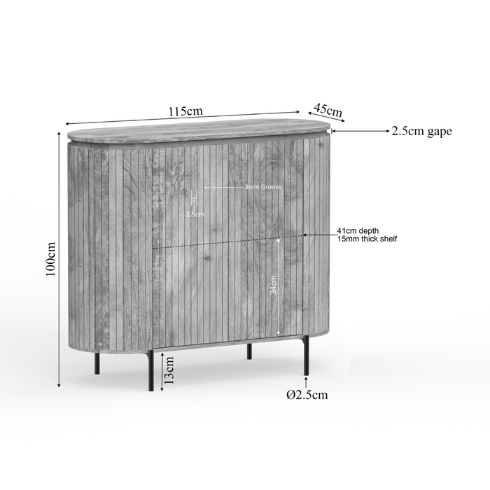 Opbergkast Kabinet kast Solana 115 cm Taupe 115x45x100 cm-Opbergkasten-Starfurn