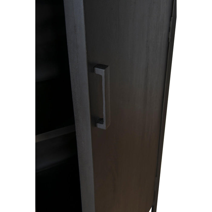 Opbergkast Kala Mangohout Zwart 100x40x210 cm-Opbergkasten-Livingfurn