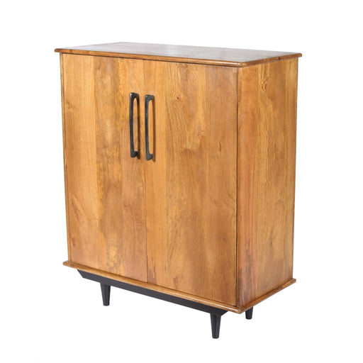 Opbergkast Kast Ayleen Mangohout Naturel hout 90x45x108 cm-Opbergkasten-Livingfurn