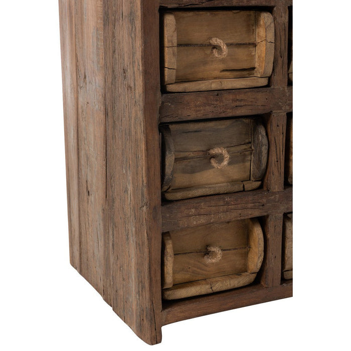 Opbergkast Kast Brut Gerecycled Hout Bruin 38x34x82 cm-Opbergkasten-J-Line