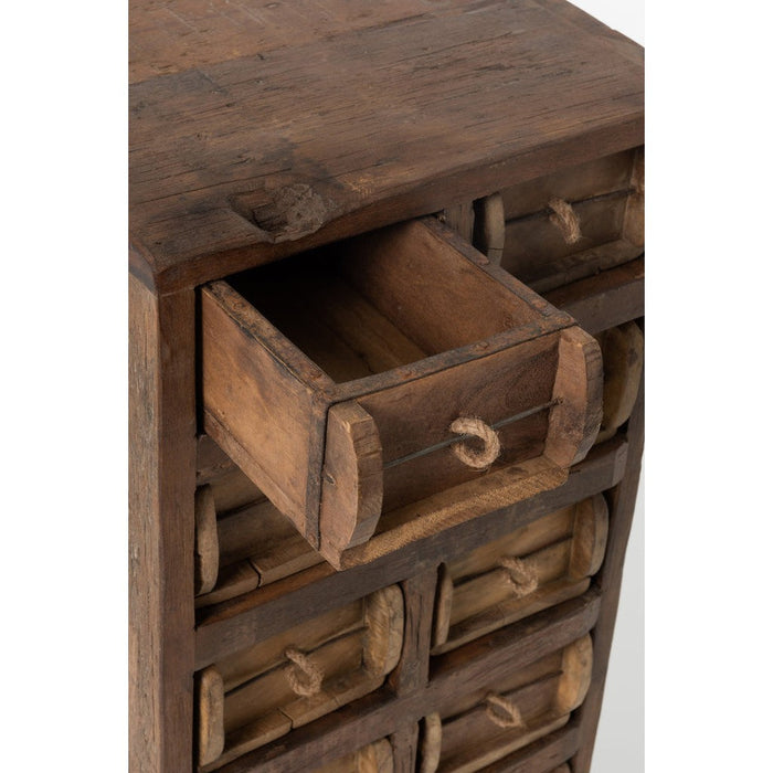 Opbergkast Kast Brut Gerecycled Hout Bruin 38x34x82 cm-Opbergkasten-J-Line