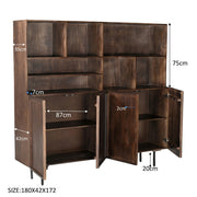 Opbergkast Kast Elan Mangohout Bruin 45x180x172 cm-Opbergkasten-Livingfurn