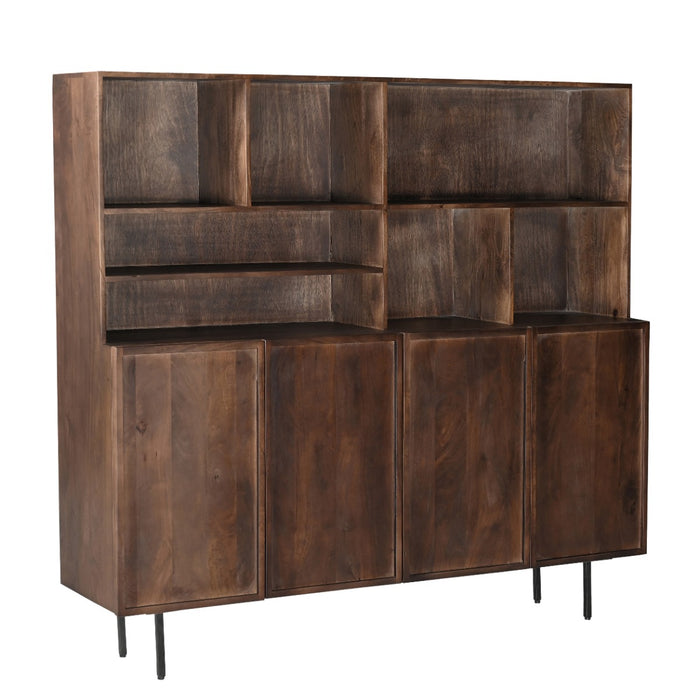 Opbergkast Kast Elan Mangohout Bruin 45x180x172 cm-Opbergkasten-Livingfurn