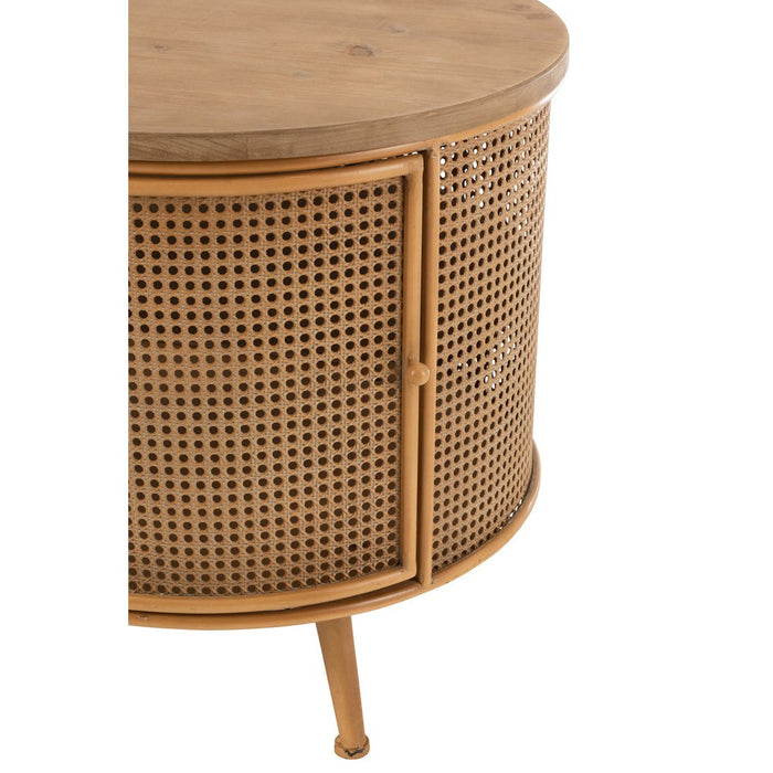 Opbergkast Kast Fir Hout, Metaal Bruin 59x59x58 cm-Opbergkasten-J-Line