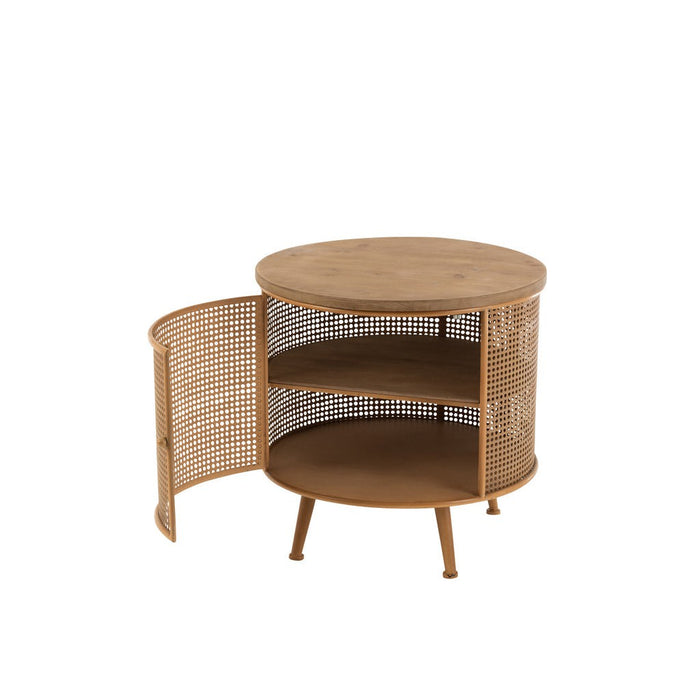Opbergkast Kast Fir Hout, Metaal Bruin 59x59x58 cm-Opbergkasten-J-Line