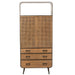 Opbergkast Kast Hoog Lades Fir Hout, Metaal Naturel 80x35x180 cm-Opbergkasten-J-Line