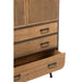 Opbergkast Kast Hoog Lades Fir Hout, Metaal Naturel 80x35x180 cm-Opbergkasten-J-Line