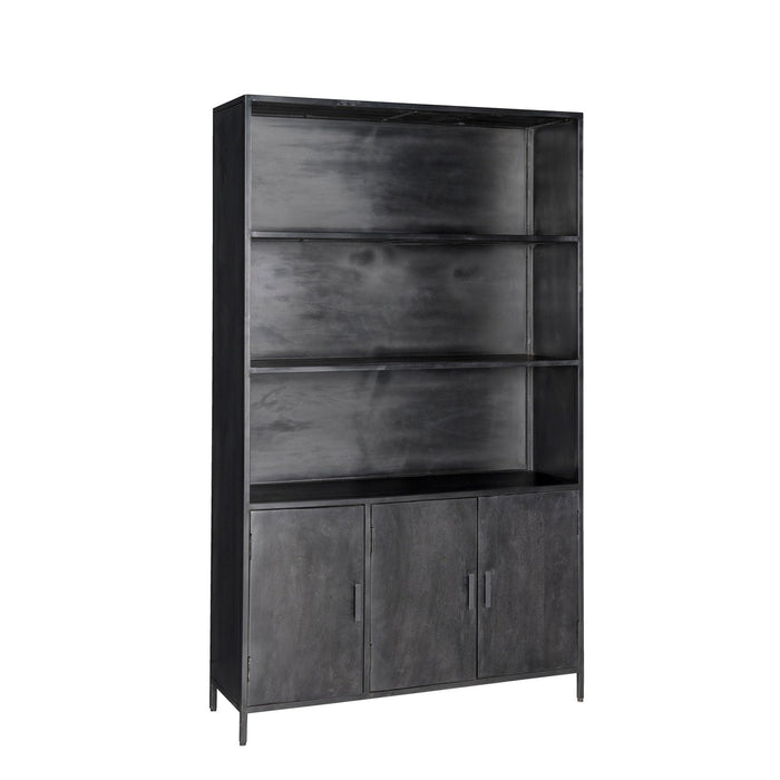 Opbergkast Kast Kala Mangohout Zwart 120x40x200 cm-Opbergkasten-Livingfurn