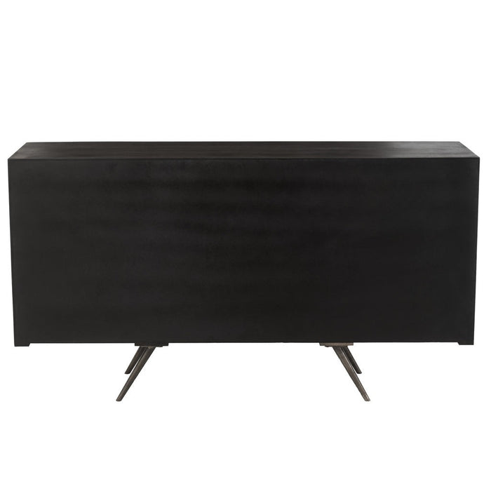Opbergkast Kast Laag Etnisch ijzer, MDF, Mango Hout Bruin-Opbergkasten-J-Line