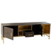 Opbergkast Kast Laag Janis Brass, ijzer, MDF Bruin 180x46x62 cm-Opbergkasten-J-Line