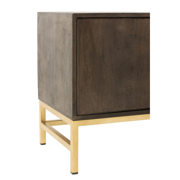 Opbergkast Kast Laag Janis Brass, ijzer, MDF Bruin 180x46x62 cm-Opbergkasten-J-Line