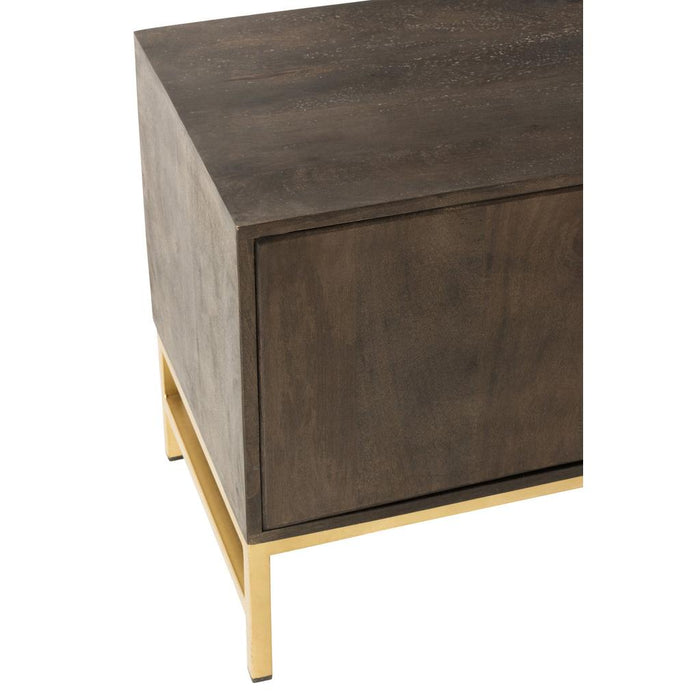 Opbergkast Kast Laag Janis Brass, ijzer, MDF Bruin 180x46x62 cm-Opbergkasten-J-Line