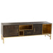 Opbergkast Kast Laag Janis Brass, ijzer, MDF Bruin 180x46x62 cm-Opbergkasten-J-Line