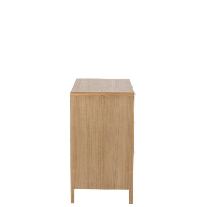 Opbergkast Kast Lades Paulownia MDF, Rotan, Paulownia Hout Beige-Opbergkasten-J-Line