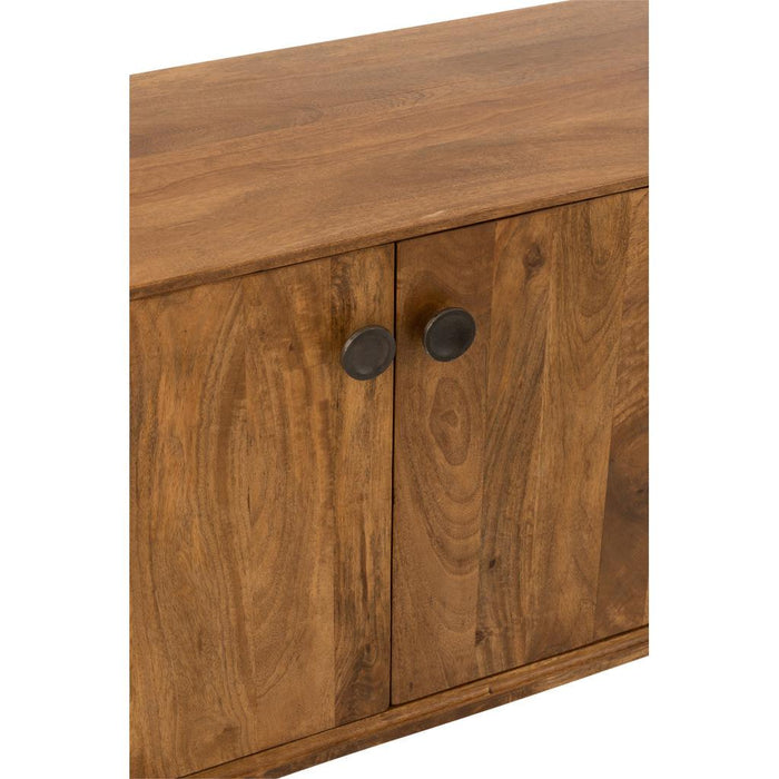 Opbergkast Kast Lora MDF, Mango Hout, ijzer Bruin 145x40x80 cm-Opbergkasten-J-Line