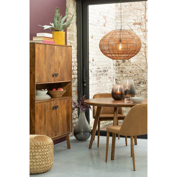 Opbergkast Kast Lora ijzer, MDF, Mango Hout Bruin 104x40x158 cm-Opbergkasten-J-Line