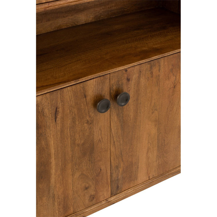 Opbergkast Kast Lora ijzer, MDF, Mango Hout Bruin 104x40x158 cm-Opbergkasten-J-Line