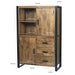 Opbergkast Kast Nairobi Mangohout Naturel hout 100x43x150 cm-Opbergkasten-Livingfurn