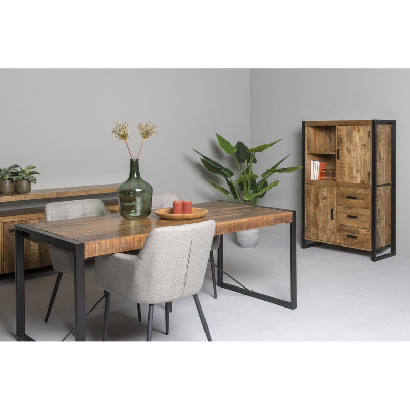 Opbergkast Kast Nairobi Mangohout Naturel hout 100x43x150 cm-Opbergkasten-Livingfurn