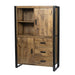 Opbergkast Kast Nairobi Mangohout Naturel hout 100x43x150 cm-Opbergkasten-Livingfurn