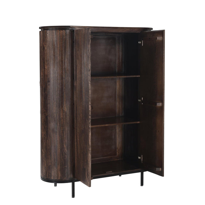 Opbergkast Kast Noor Mangohout Bruin 115x43x151 cm-Opbergkasten-Livingfurn