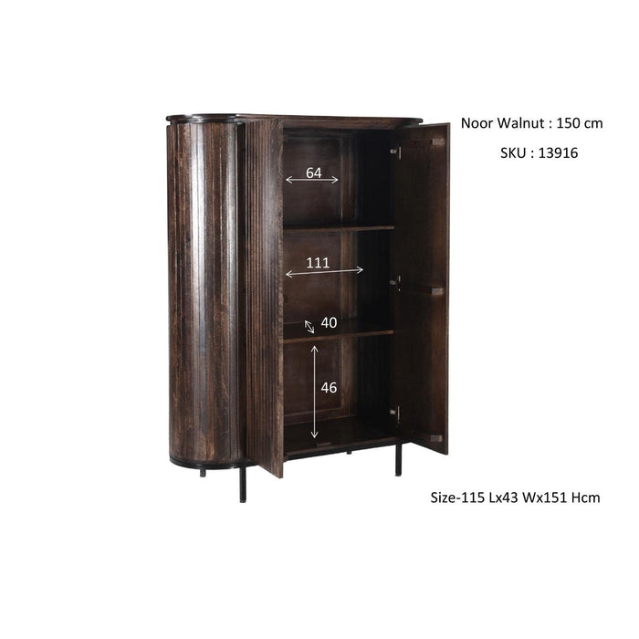 Opbergkast Kast Noor Mangohout Bruin 115x43x151 cm-Opbergkasten-Livingfurn