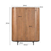 Opbergkast Kast Noor Mangohout Naturel hout 115x43x151 cm-Opbergkasten-Livingfurn