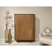 Opbergkast Kast Noor Mangohout Naturel hout 115x43x151 cm-Opbergkasten-Livingfurn