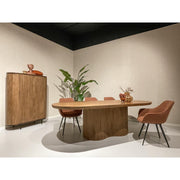 Opbergkast Kast Noor Mangohout Naturel hout 115x43x151 cm-Opbergkasten-Livingfurn