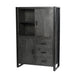 Opbergkast Kast Norris Mangohout Zwart 100x43x150 cm-Opbergkasten-Livingfurn