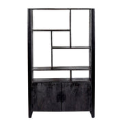 Opbergkast Kast Norris Mangohout Zwart 110x43x180 cm-Opbergkasten-Livingfurn
