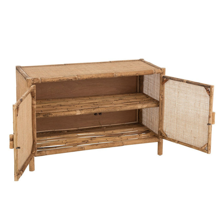 Opbergkast Kast Ozara Rotan Naturel 100x40x65 cm-Opbergkasten-J-Line