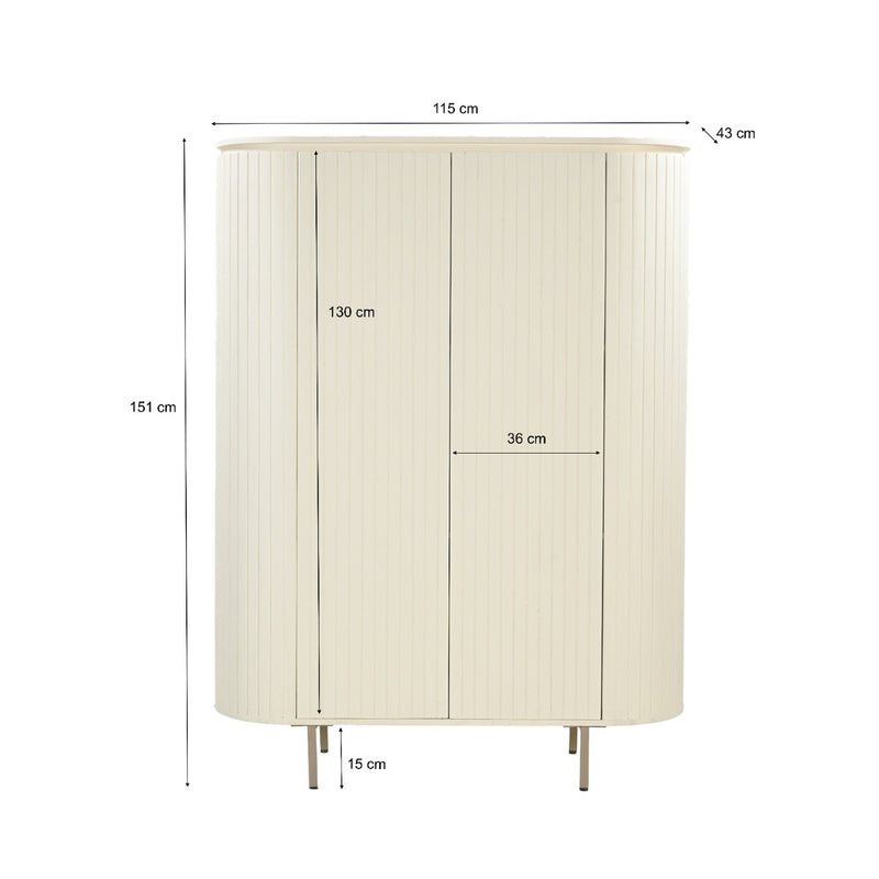 Opbergkast Kast Patou Mangohout Beige 43x115x151 cm-Opbergkasten-Livingfurn