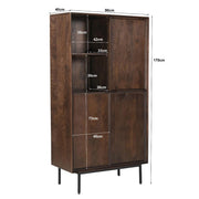 Opbergkast Kast Ravenstein Mangohout Bruin 170x40x90 cm-Opbergkasten-Livingfurn