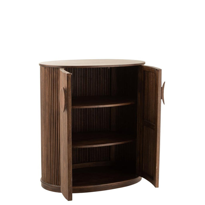 Opbergkast Kast Reyi Donker Mango Hout Bruin 91x57x101 cm-Opbergkasten-J-Line