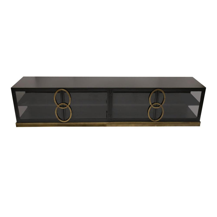 Opbergkast Kast Riho Zwart 220x45 cm-Opbergkasten-PTMD