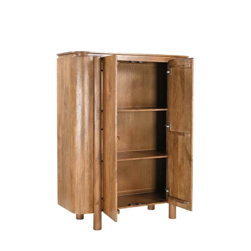 Opbergkast Kast Salano Mangohout Naturel hout 115x43x150 cm-Opbergkasten-Livingfurn
