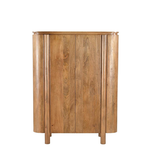 Opbergkast Kast Salano Mangohout Naturel hout 115x43x150 cm-Opbergkasten-Livingfurn