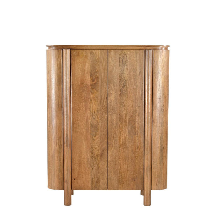 Opbergkast Kast Salano Mangohout Naturel hout 115x43x150 cm-Opbergkasten-Livingfurn