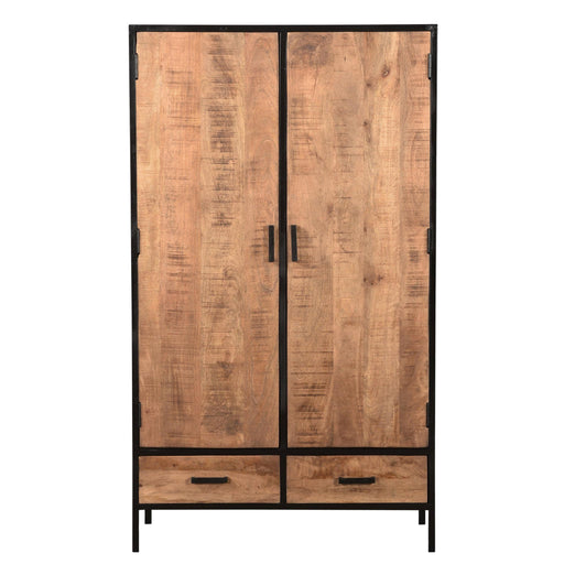 Opbergkast Kast Sturdy Mangohout Naturel hout 100x40x170 cm-Opbergkasten-Livingfurn