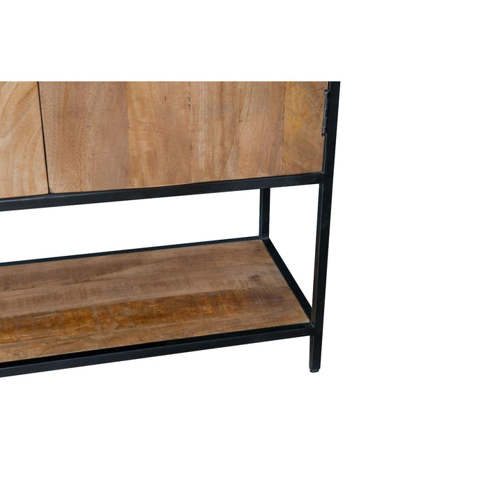 Opbergkast Kast Sturdy Mangohout Naturel hout 100x40x210 cm-Opbergkasten-Livingfurn