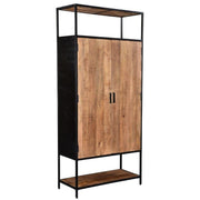 Opbergkast Kast Sturdy Mangohout Naturel hout 100x40x210 cm-Opbergkasten-Livingfurn