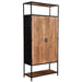 Opbergkast Kast Sturdy Mangohout Naturel hout 100x40x210 cm-Opbergkasten-Livingfurn