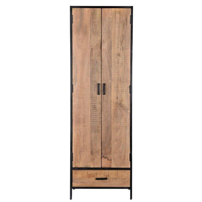 Opbergkast Kast Sturdy Mangohout Naturel hout 65x40x200 cm-Opbergkasten-Livingfurn