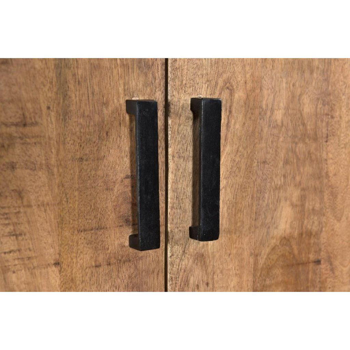 Opbergkast Kast Sturdy Mangohout Naturel hout 65x40x200 cm-Opbergkasten-Livingfurn