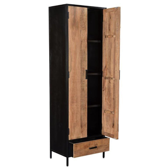Opbergkast Kast Sturdy Mangohout Naturel hout 65x40x200 cm-Opbergkasten-Livingfurn