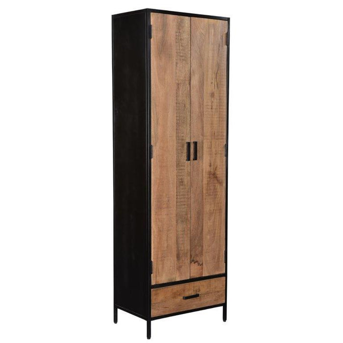 Opbergkast Kast Sturdy Mangohout Naturel hout 65x40x200 cm-Opbergkasten-Livingfurn