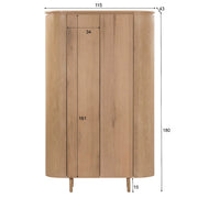 Opbergkast Kast Tobago Eikenhout fineer Naturel hout 115x43x180-Opbergkasten-Livingfurn