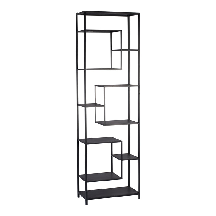 PTMD zwarte ijzeren vakkenkast van 30x60 cm met een modern, open design.